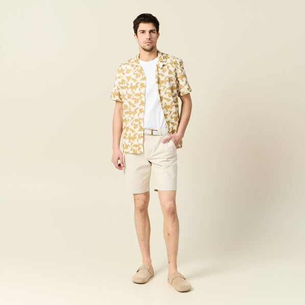 chemise manches courtes brodee blanc homme Chemise manches courtes brodée blanc homme