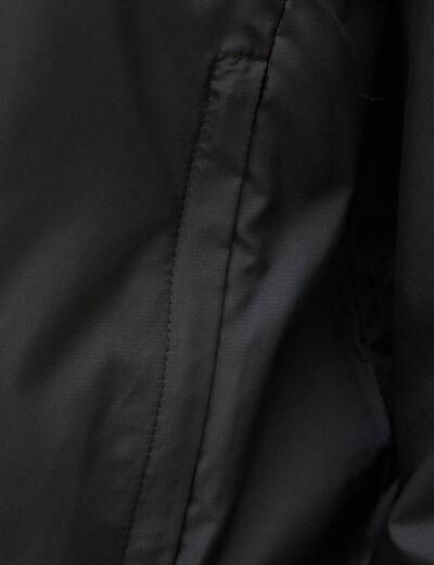 Blouson droit &agrave; capuche manches longues noir homme