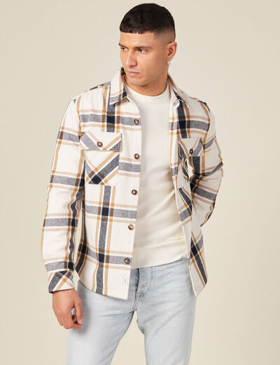 Surchemise manches longues camel homme