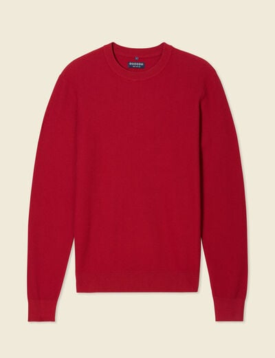 Pull col rond Norvégien bordeaux pour homme - Le Minor - Marques de France