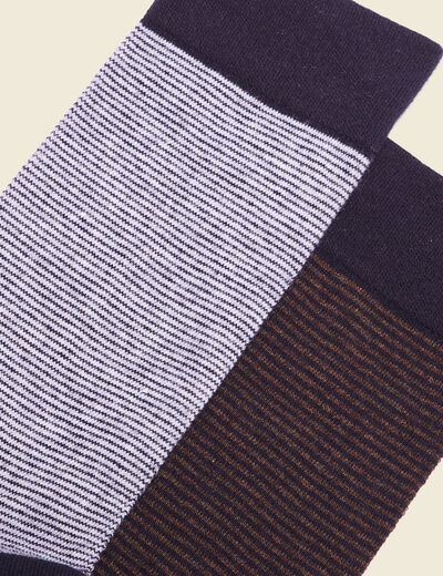 Lot 2 paires chaussettes bleu marine homme