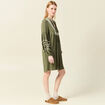 Robe brodée éco-responsable vert kaki femme