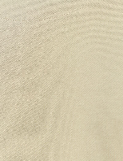 Sweat col rond manches longues en coton vert kaki homme