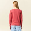 Pull à manches longues rose framboise femme