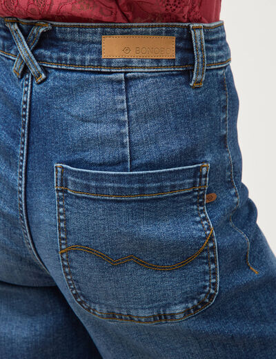 Jeans large taille haute denim stone femme