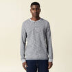 T-shirt en coton manches longues bleu fonc&eacute; homme