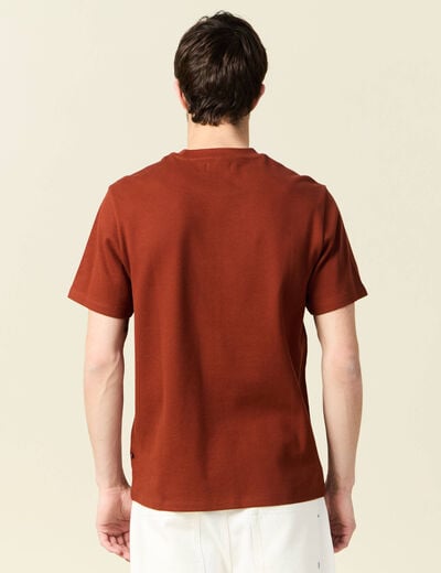 T-shirt manches courtes marron cognac homme
