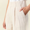 Pantalon large à pinces sable femme