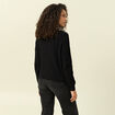 Pull col camionneur manches longues noir femme