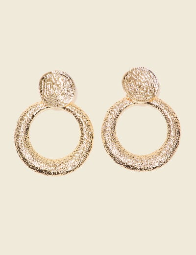 Boucles d'oreilles pendantes couleur or femme