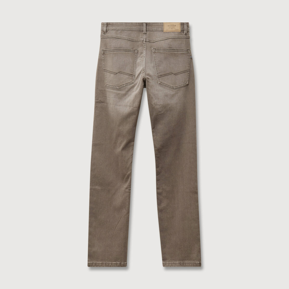 Jeans straight longueur 34 denim marron homme