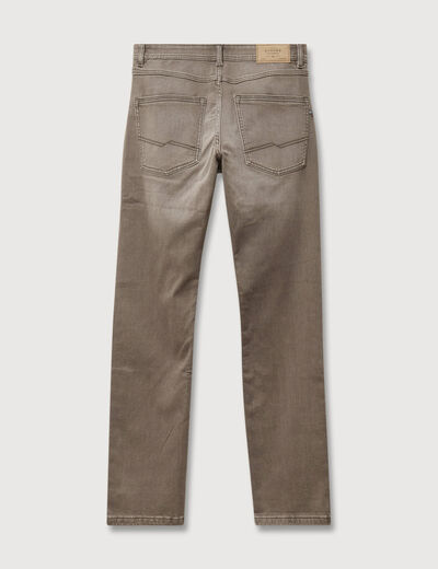 Jeans straight longueur 34 denim marron homme
