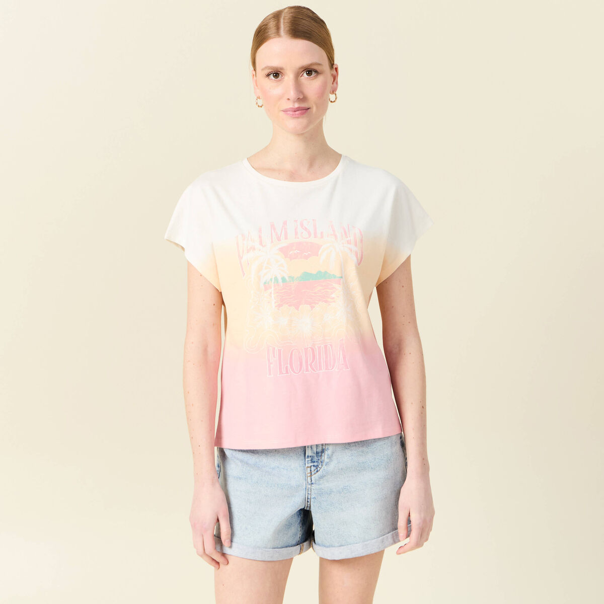 T-shirt éco-responsable rose pastel femme