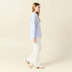 Chemise manches longues bleu pastel femme