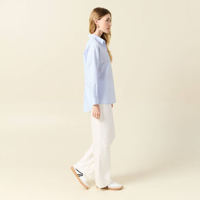 Chemise manches longues bleu pastel femme