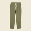 Pantalon droit à coulisse vert kaki femme