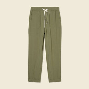 pantalon droit a coulisse vert kaki femme Pantalon droit à coulisse vert kaki femme