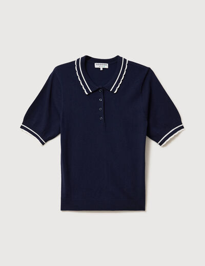 Polo manches courtes bleu marine femme
