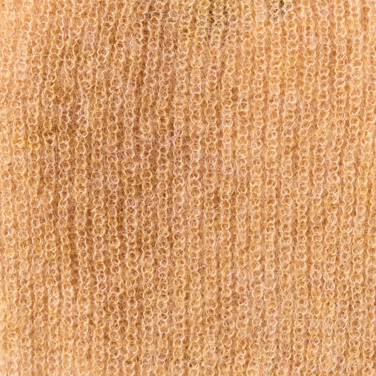 Pull manches longues col rond camel femme