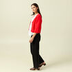 Gilet manches 3/4 rouge fonc&eacute; femme