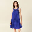 Robe évasée poitrine crochet bleu violet femme