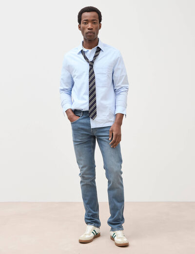 Jeans straight longueur 34 denim double stone homme