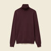Pull droit court manches longues bordeaux homme