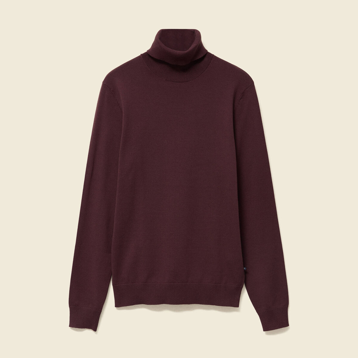 Pull droit court manches longues bordeaux homme
