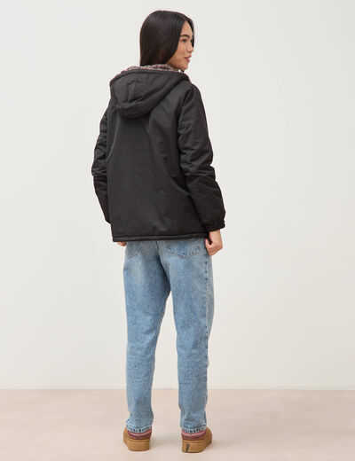 Parka r&eacute;versible noir femme
