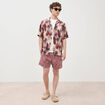 Maillot de bain avec broderie doubl&eacute; vieux rose homme