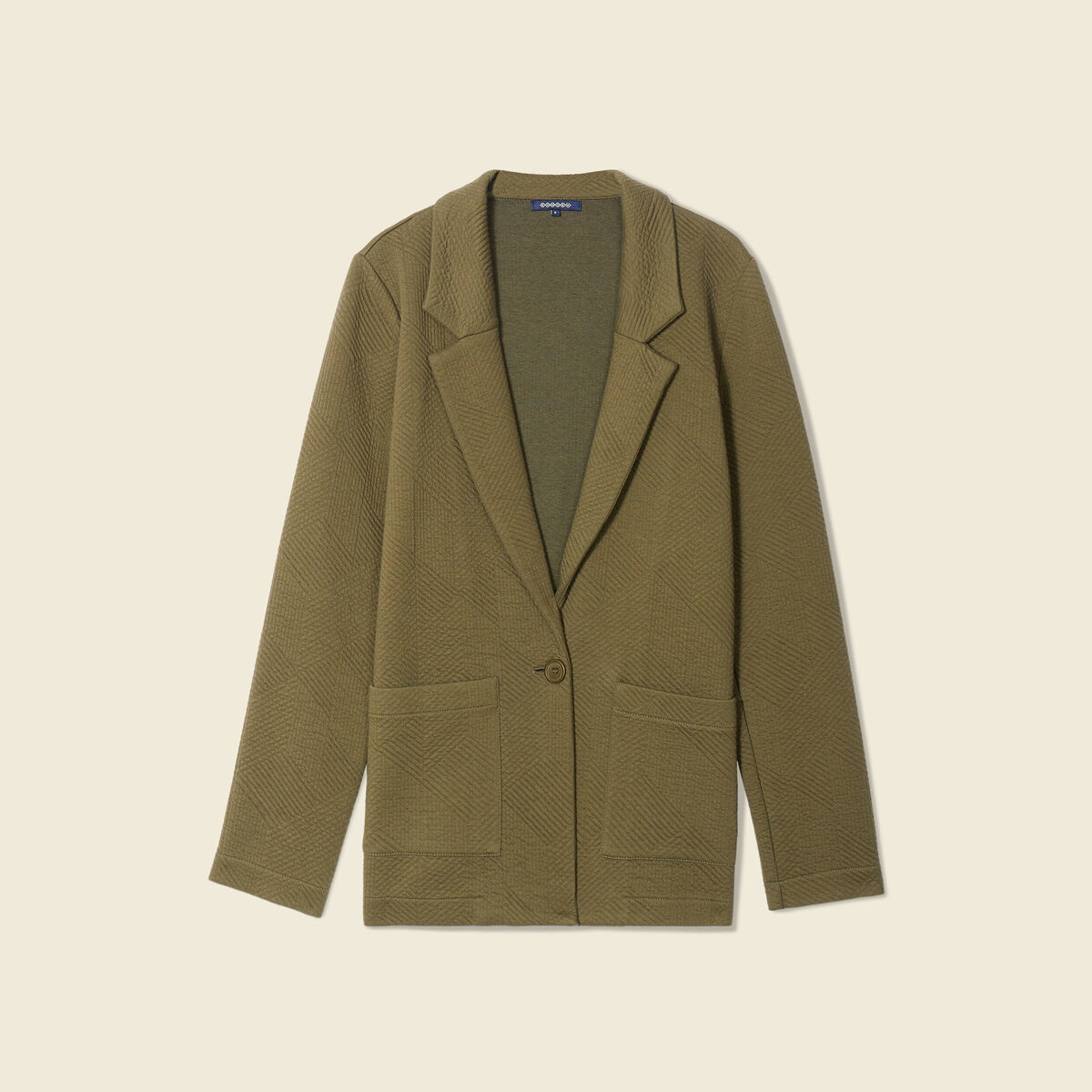 Gilet manches longues vert kaki femme