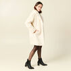 Manteau long laine mouton creme femme