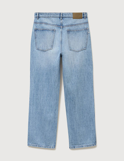 Jeans loose longueur 34 en coton denim snow bleach homme