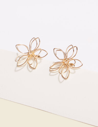 Boucles d'oreilles clous couleur or femme
