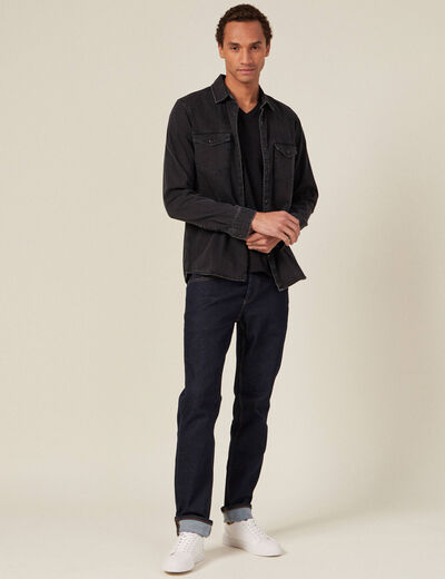 T-shirt col V homme Instinct noir homme