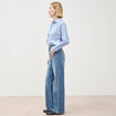 Jeans large taille haute denim stone femme