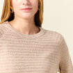 Pull manches longues sequins rose clair femme