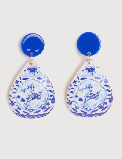 Boucles d'oreilles bleu electrique femme