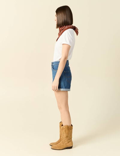 Short mom éco-responsable denim stone femme