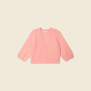 Gilet manches 3/4 rose saumon femme