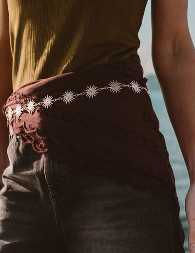 Ceinture fine avec cha&icirc;ne couleur or femme
