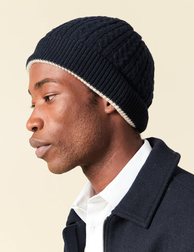 Bonnet fabriqu&eacute; en France bleu marine homme