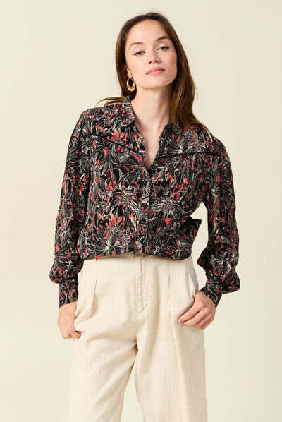 Chemise éco-responsable noir femme