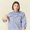Blouse manches 3/4 blanc femme