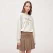 Mini-jupe doubl&eacute;e ficelle femme