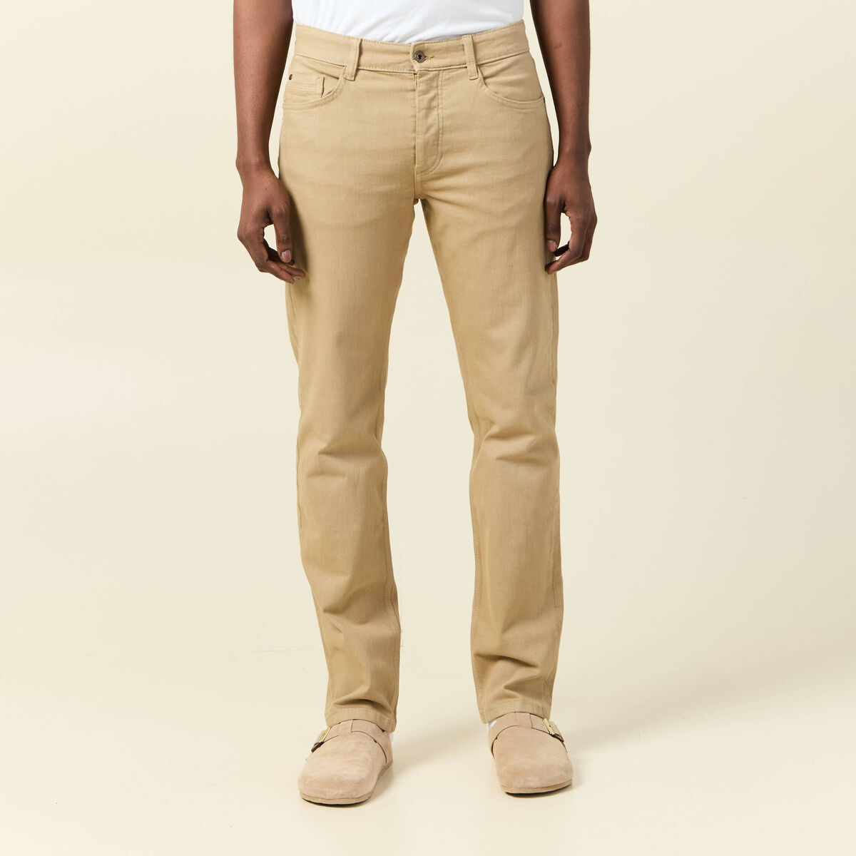 Jeans éco-responsable regular denim beige homme