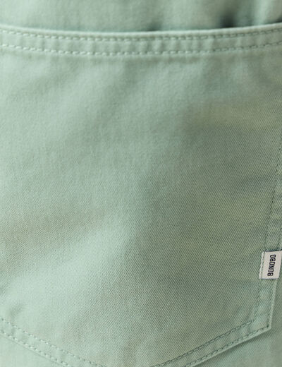 Bermuda droit vert olive homme