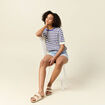 Pull manches courtes bleu electrique femme