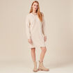 Robe pull droite torsades creme femme