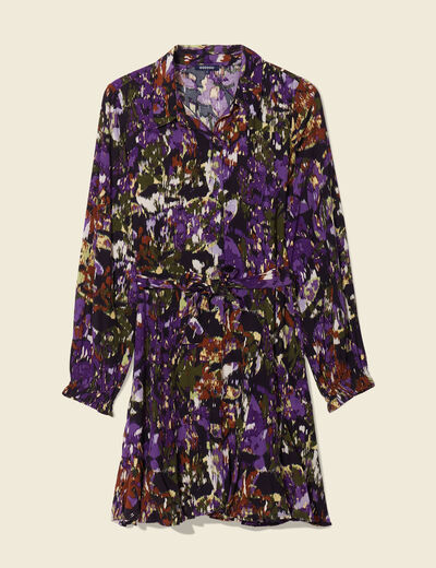 Robe patineuse ceintur&eacute;e noir femme